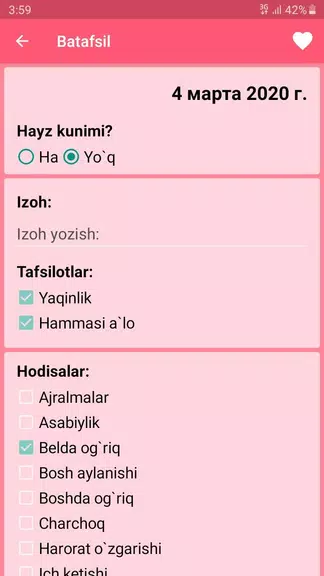 Ayollar kalendari va kundaligi Скриншот 3