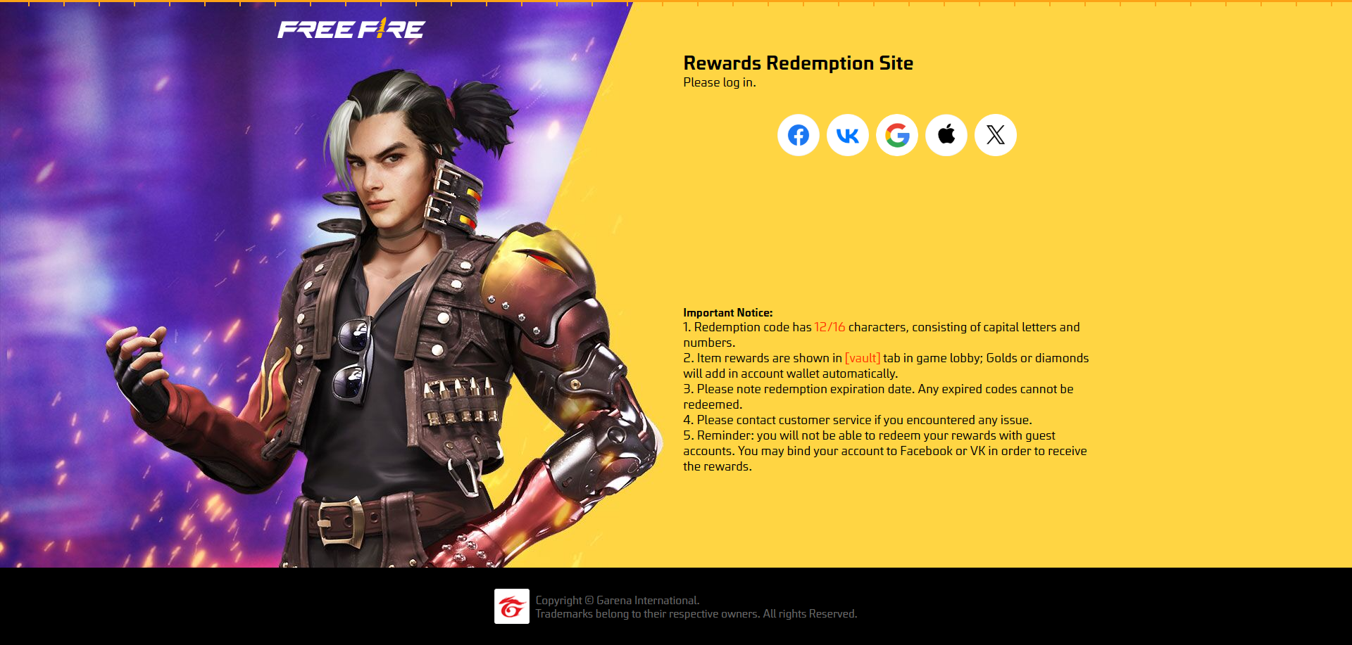 Free Fire Max: Styczeń 2025 Ujawniono kody wykupu