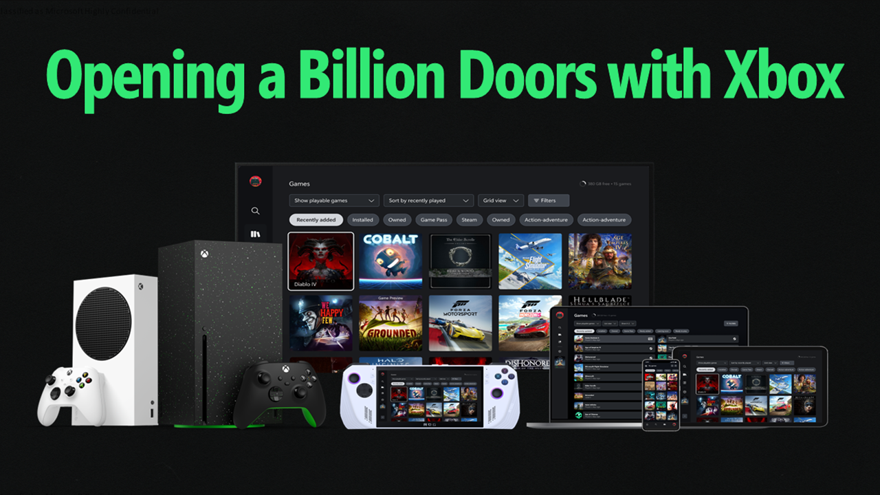 Microsoft揭示和縮回使用Steam Games選項卡的Xbox UI模型