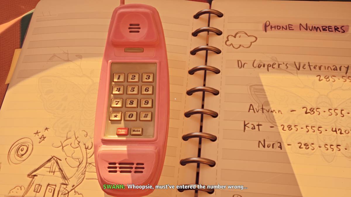 Swann's phone during a phone call