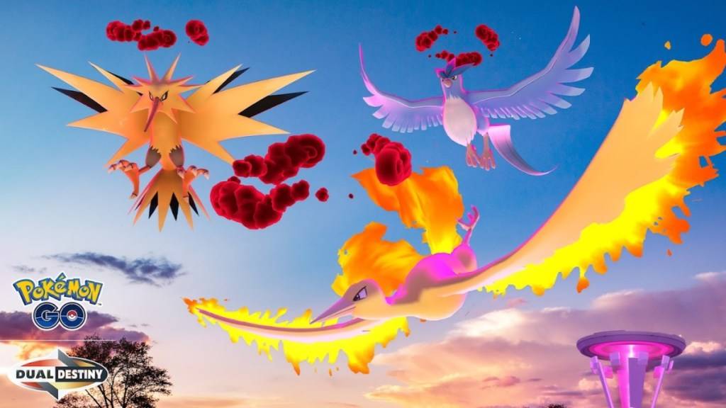 Pokemon Go Key Art cho chuyến bay huyền thoại có Dynamax Moltres