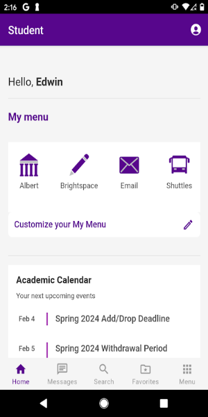 NYU Mobile Screenshot 1