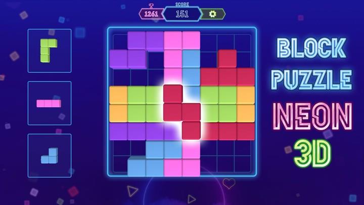 Block Neon 3D : Disco Puzzle Screenshot 1