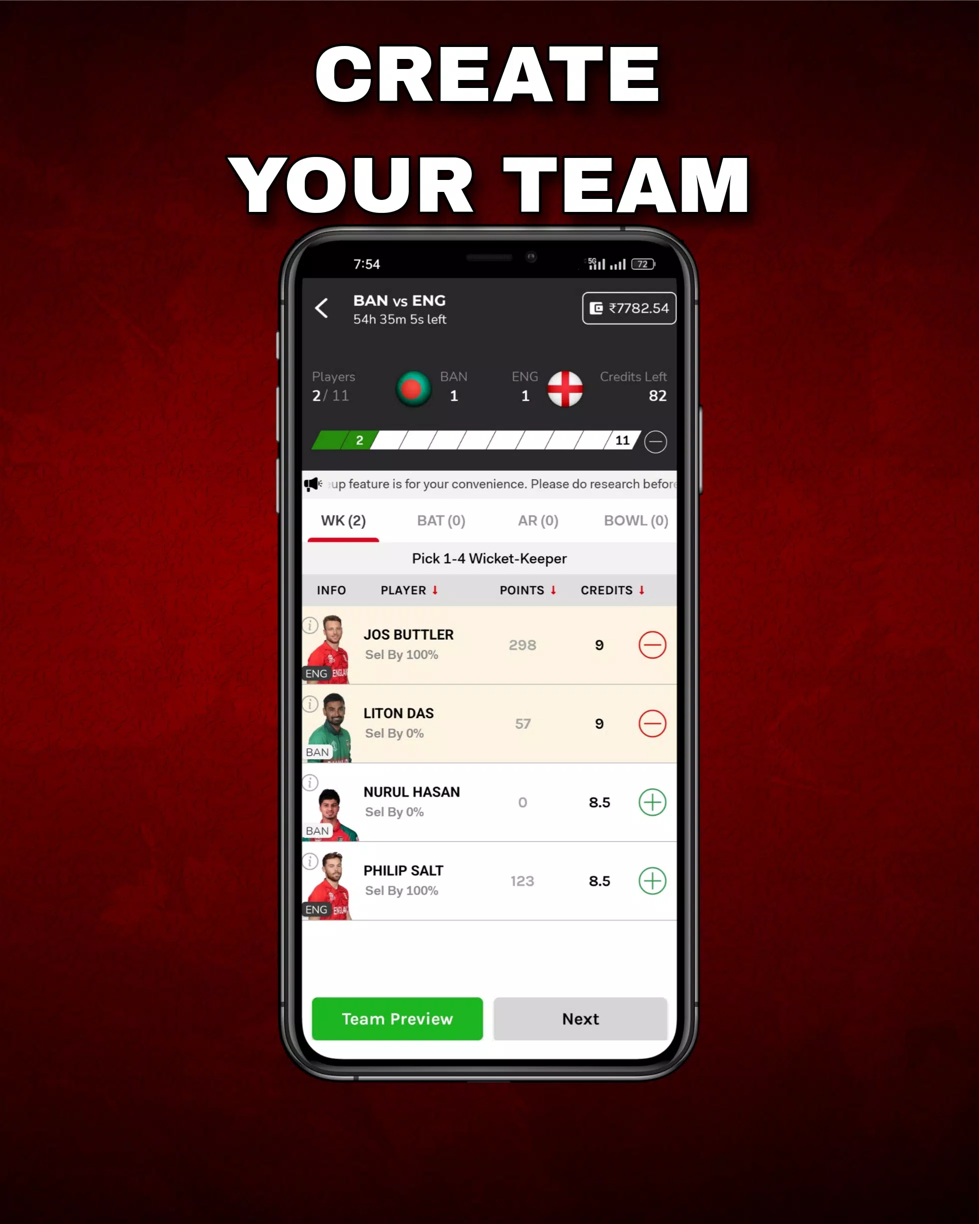 FantPlay11:Fantasy Cricket App Screenshot 3