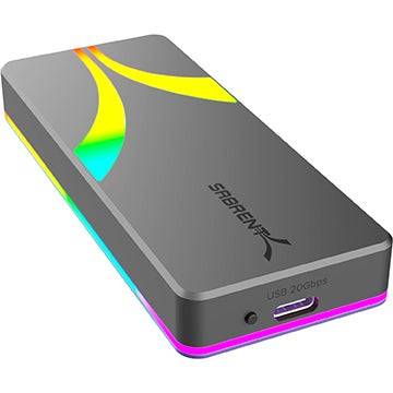 Sabrent Rocket RGB USB 3.2 Gen 2x2 Type-C M.2 SATA/NVMe Solid State Drive (SSD) Enclosure