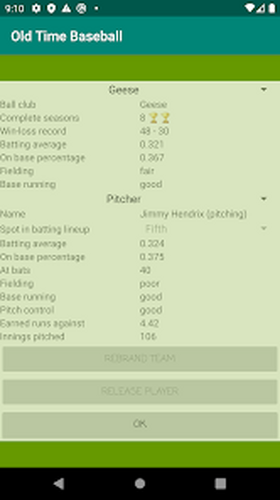 Old Time Baseball Zrzut ekranu 1