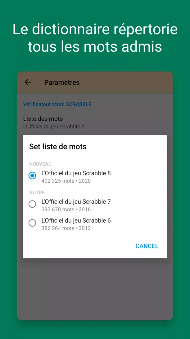 Verificateur Mots SCRABBLE 스크린샷 3