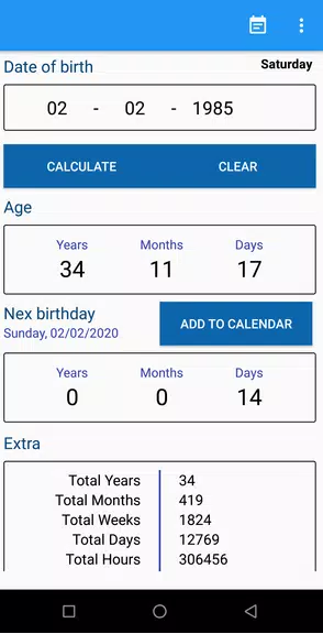 Schermata Age Calculator 1