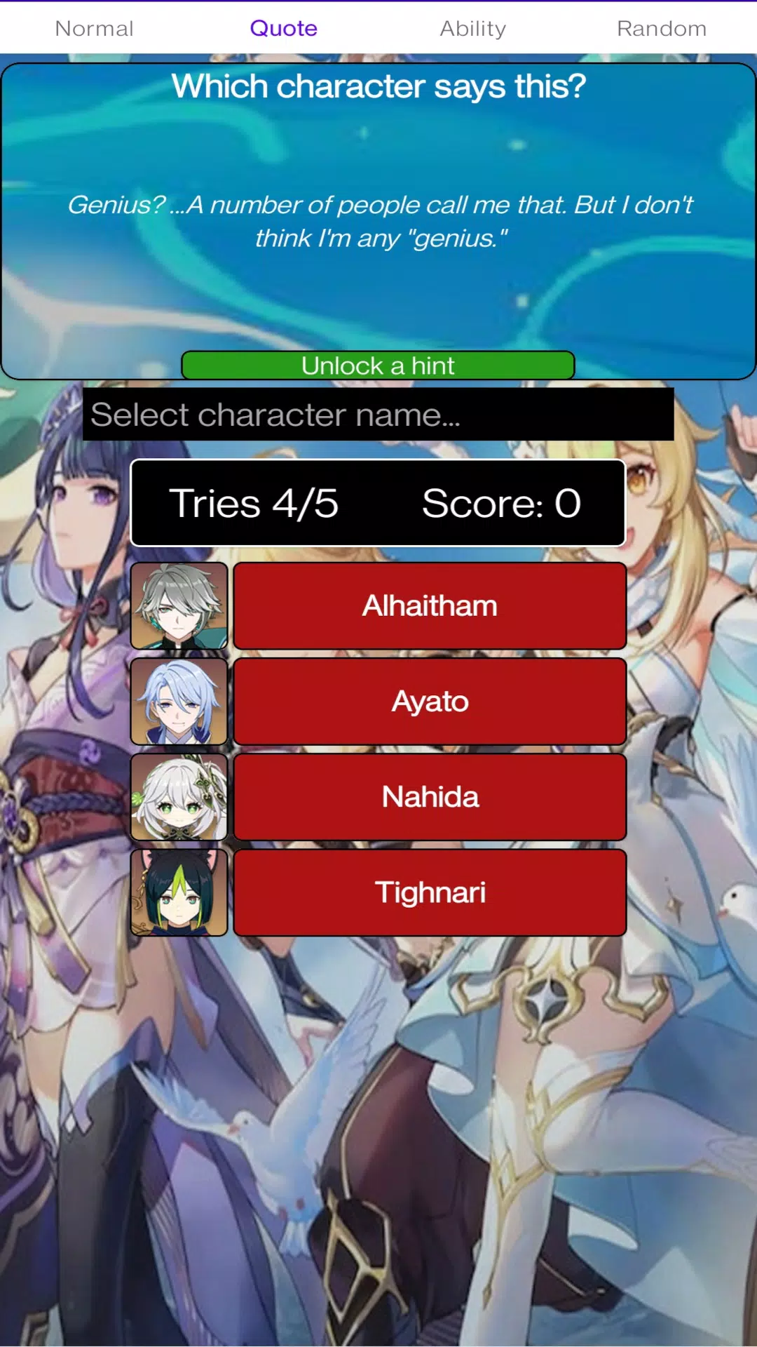 Genshin Guess (Unofficial) スクリーンショット 3