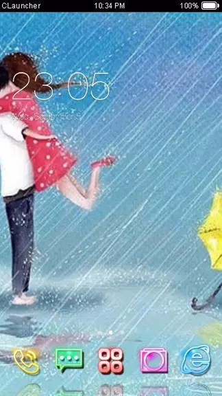 Cartoon Couple Sweet Theme HD Capture d'écran 1