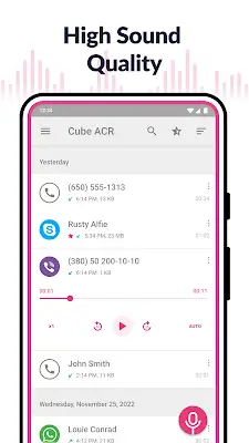 Schermata Call Recorder - Cube ACR 3