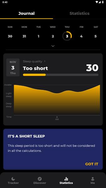 Schermata Sleep Tracker 3
