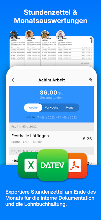 Achim App Arbeitszeiterfassung ภาพหน้าจอ 3