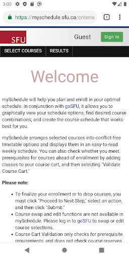 goSFU 스크린샷 2