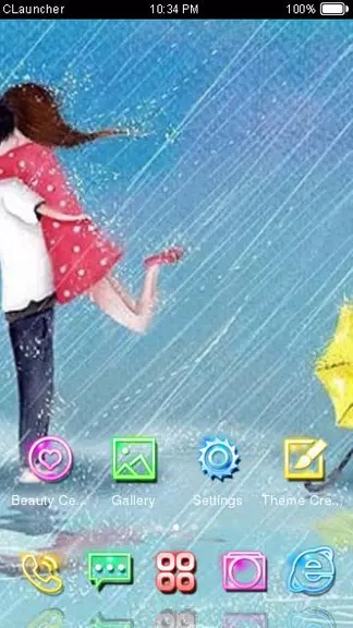 Cartoon Couple Sweet Theme HD Capture d'écran 2