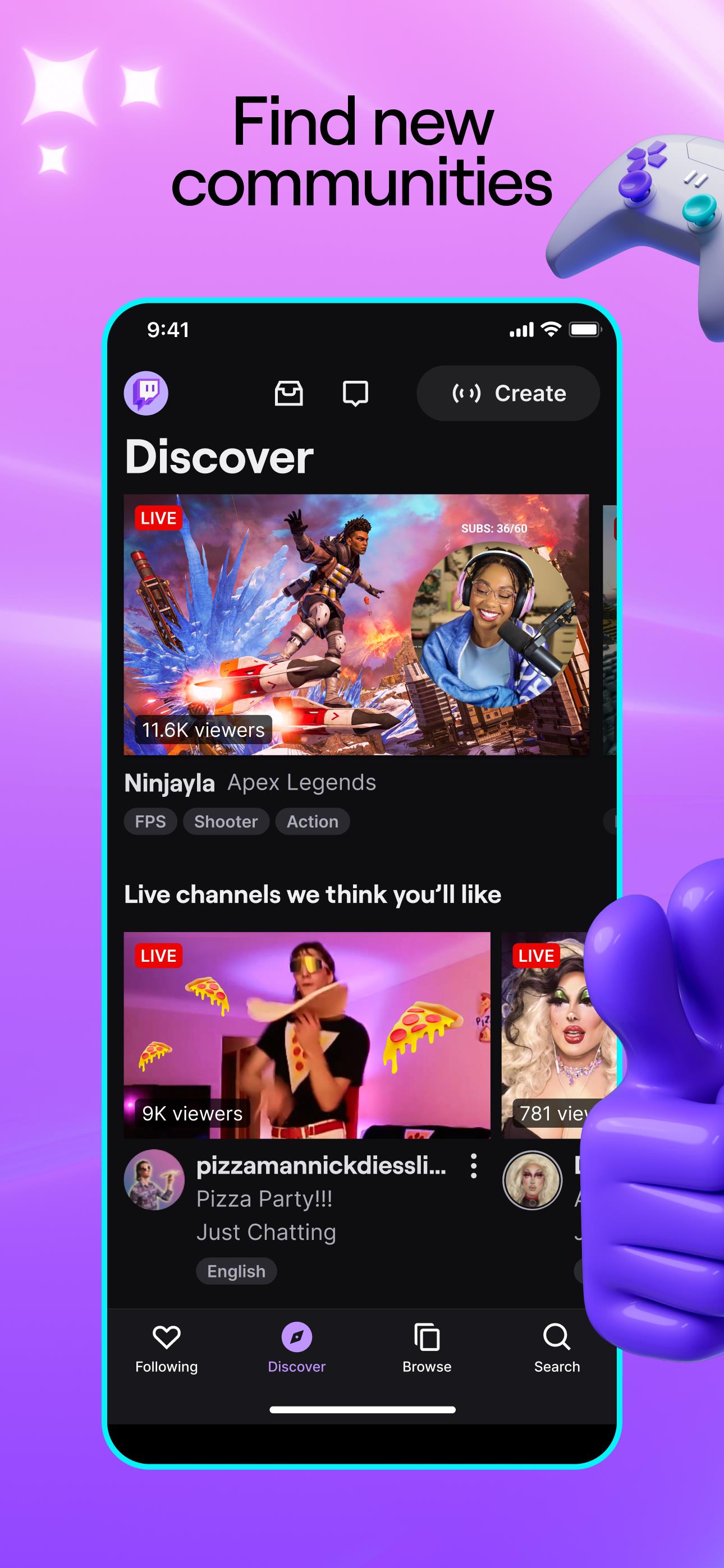 Twitch: Live Game Streaming ภาพหน้าจอ 1