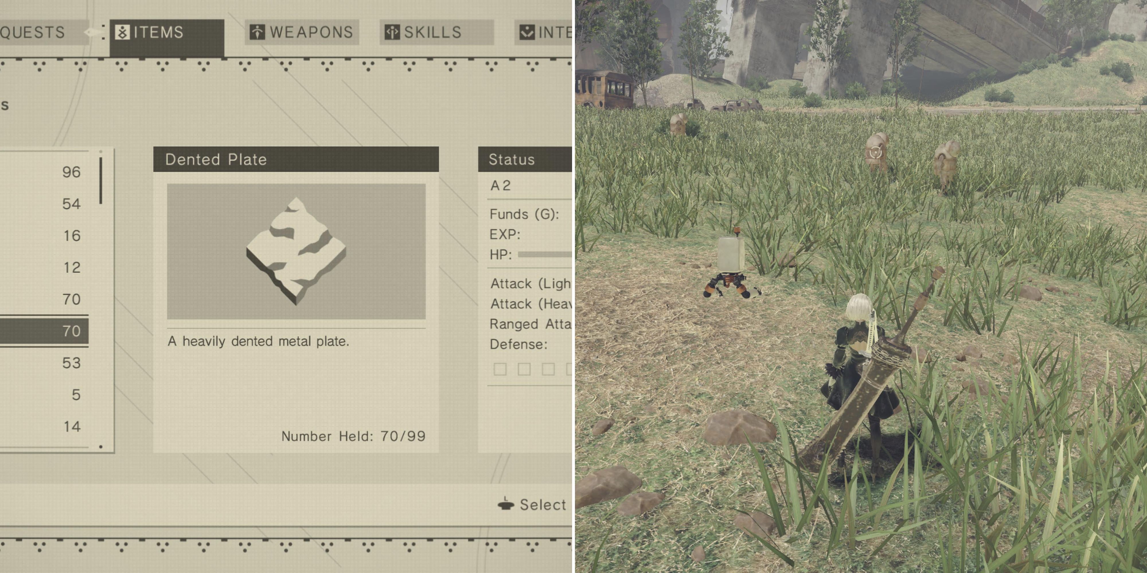 Wgniecione płyty w Nier: Automata - ujawnione lokalizacje