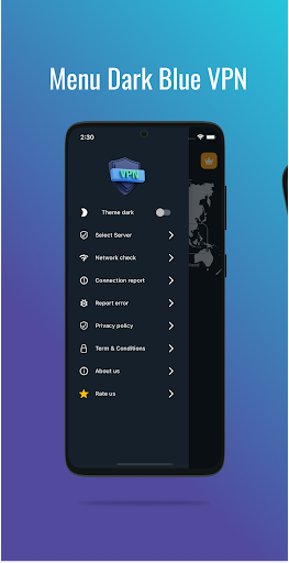 Dark Blue VPN - Fast & Secure स्क्रीनशॉट 4