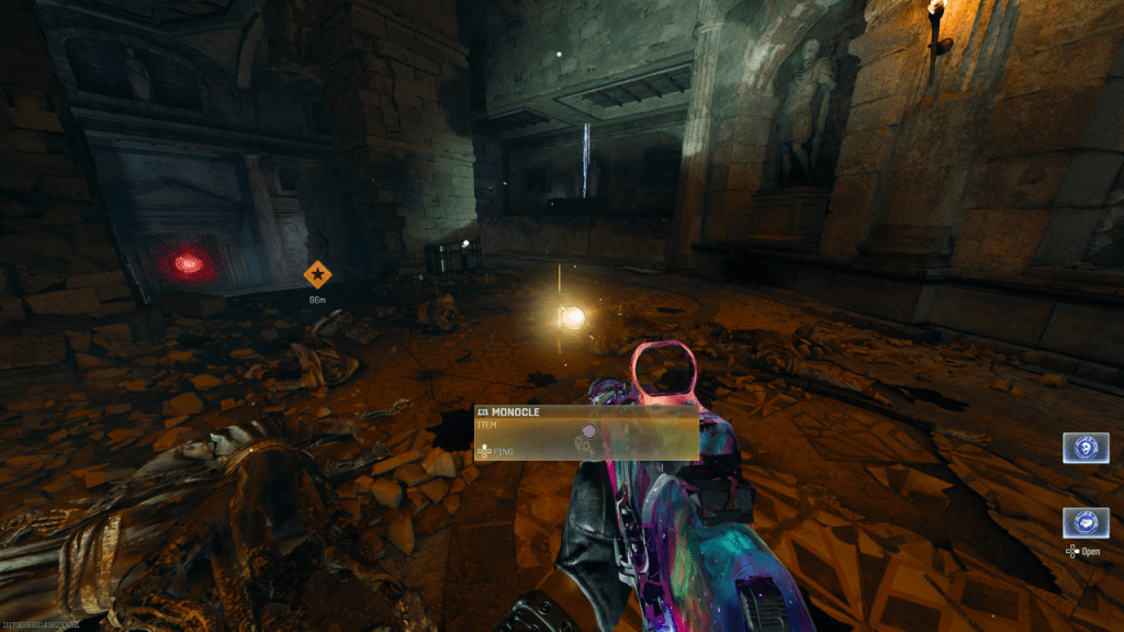 Black Ops 6 좀비 텀브 맵에서 아이스 스태프를 얻는 방법에 대한 기사의 일부로서 황소 벽화와 모노클