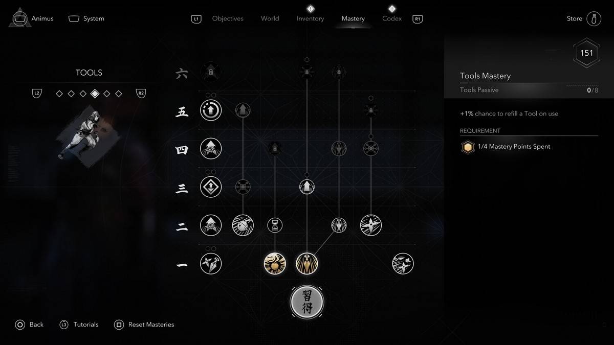 Kỹ năng Naoe Assassin's Creed Shadows Tools