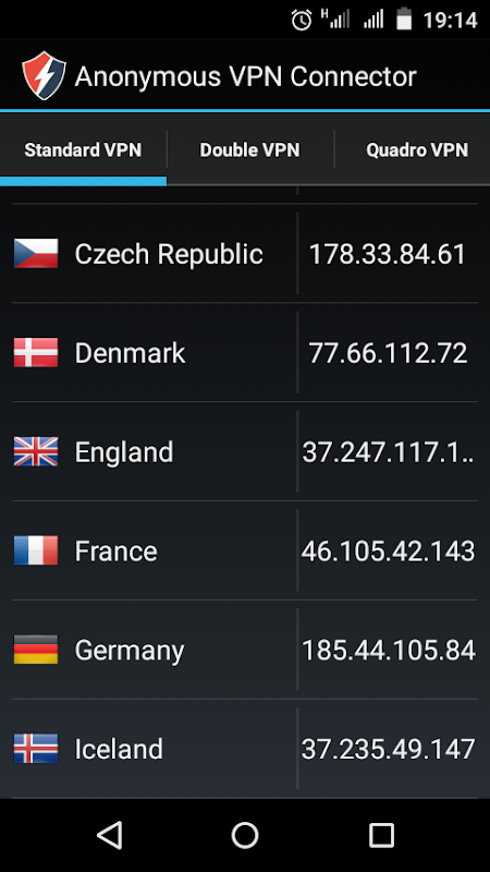 Anonymous VPN Connector Schermafbeelding 2