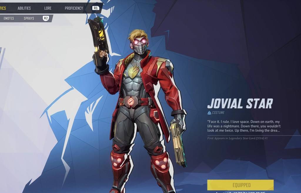 Star-Lord dalam Kulit Bintang Jovialnya di Menu Pemilihan