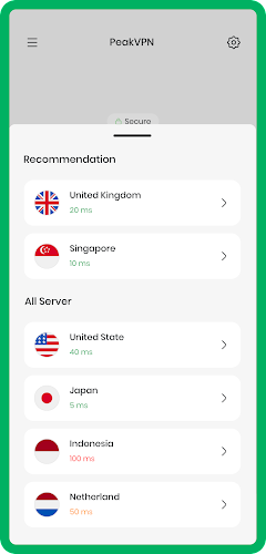 PeakVPN - Fast And Secure Captura de tela 2