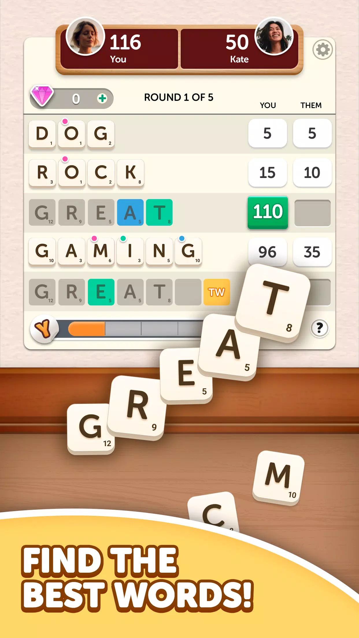 Word Yatzy - Fun Word Puzzler Captura de pantalla 1