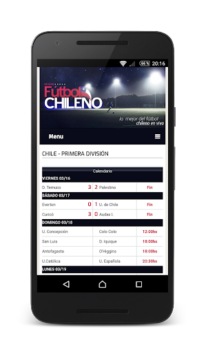 Live Chilean Soccer Tangkapan skrin 3
