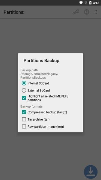 Partitions Backup and Restore Tangkapan skrin 1