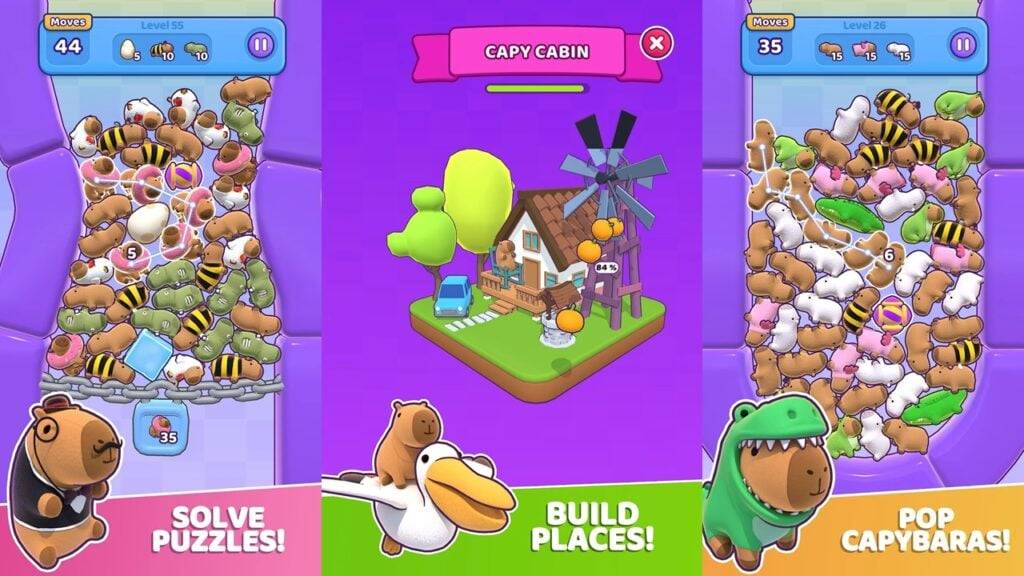 Capybara Stars: A Sanctuary-Crafting Match-3 Delight