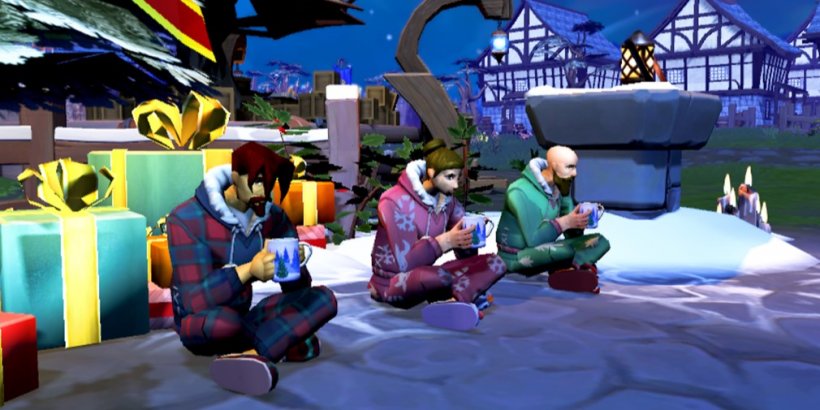 Świąteczna wioska błyszcząca w Runescape Mobile na wakacje