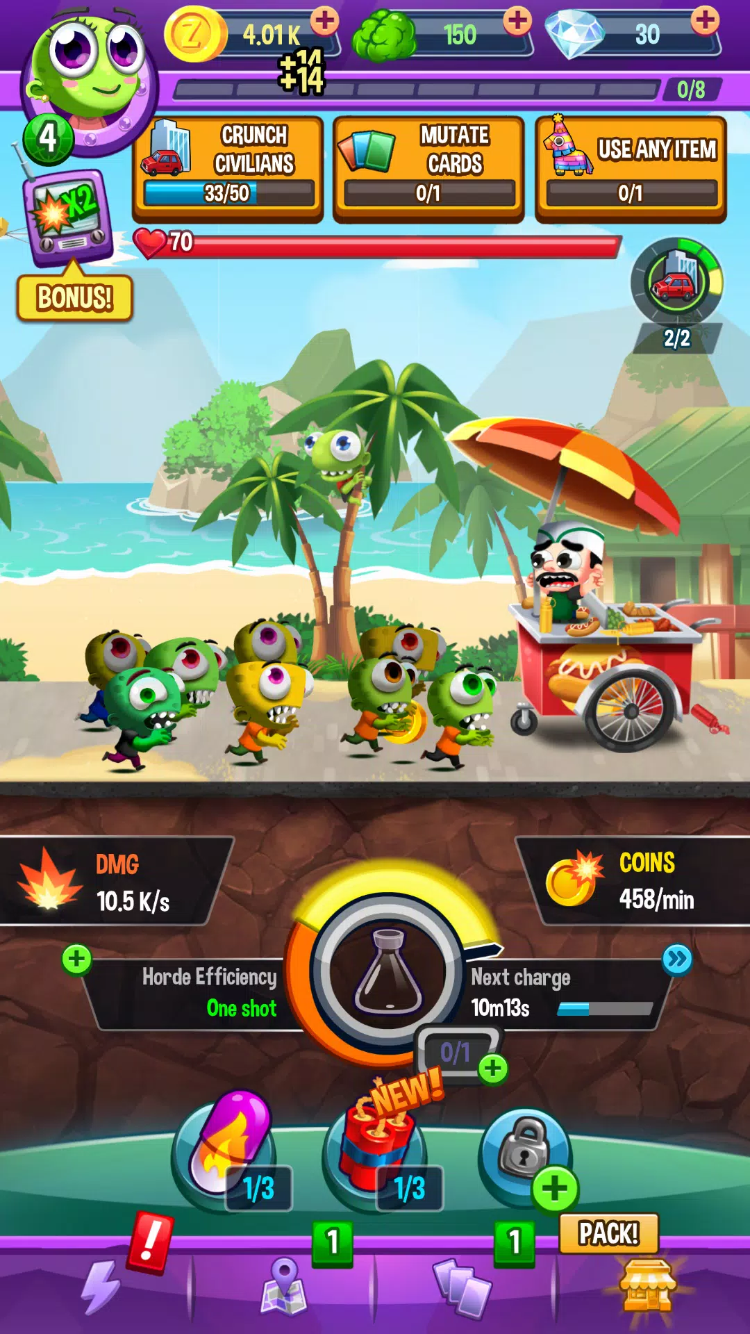 Idle Rush : Zombie Tsunami Captura de pantalla 1