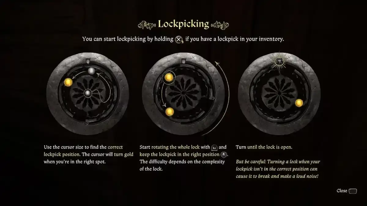 Lockpicking mini-game