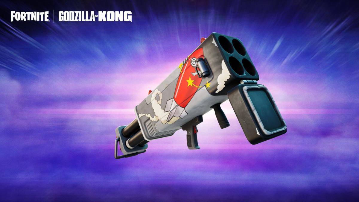 The Burst Quad Launcher a Fortnite come parte di un articolo su come diventare e sconfiggere Godzilla.