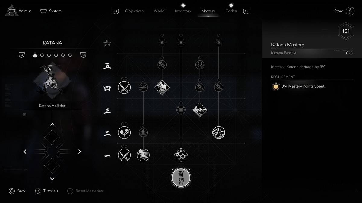 Kỹ năng Naoe Assassin's Creed Shadows Katana