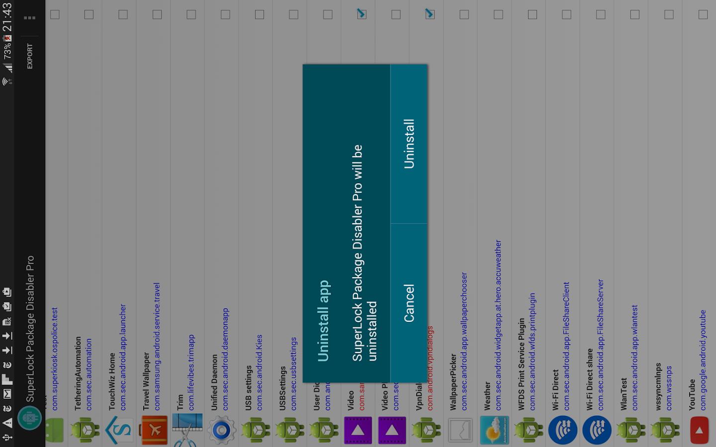 Package Disabler Pro (Samsung) Screenshot 3