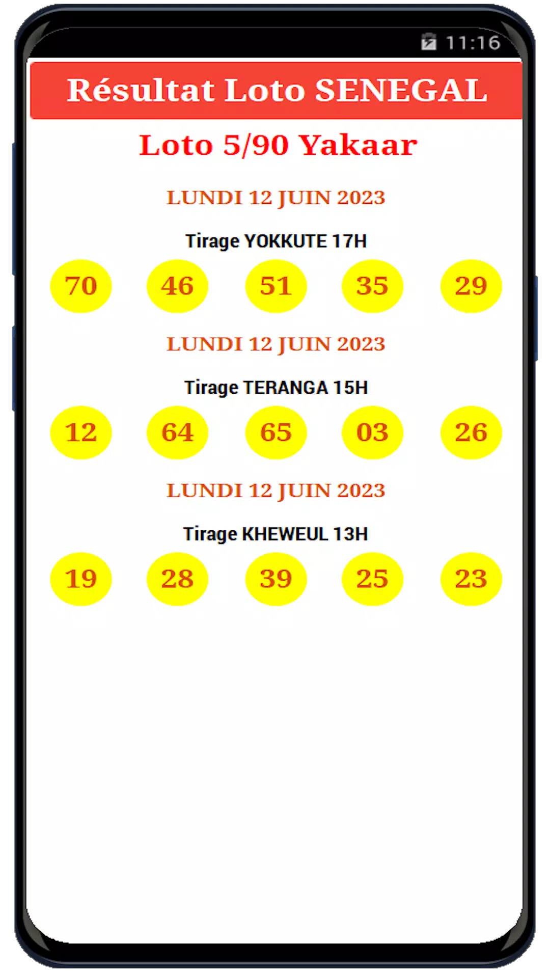 Loto Yakaar & SenLoto résultat Capture d'écran 3