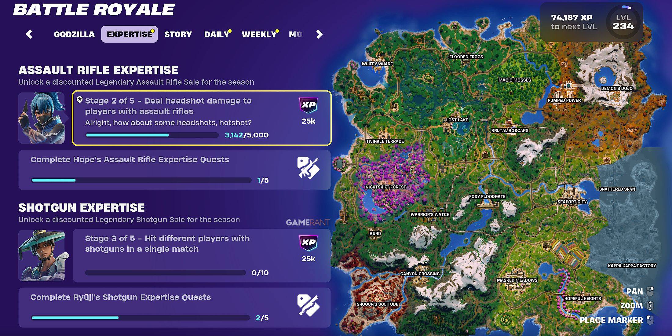 Fortnite猎人的所有武器专业知识任务