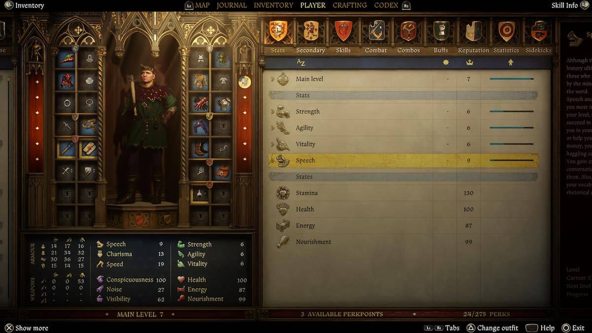 Image:  Kingdom Come: Deliverance 2 perk selection
