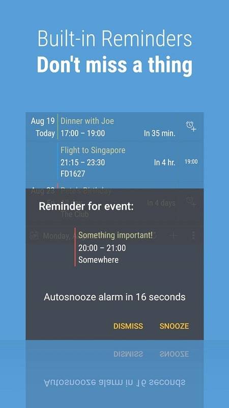 Calendar Widget: Month/Agenda Capture d'écran 2