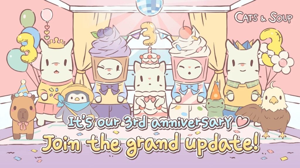 猫和汤闲置大亨游戏纪念三周年纪念日，并增加了新的猫科动物！