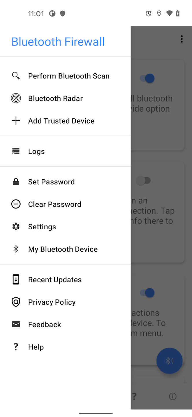 Schermata Bluetooth Firewall Trial 2
