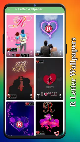 R Letter Wallpaper - Photos 스크린샷 2