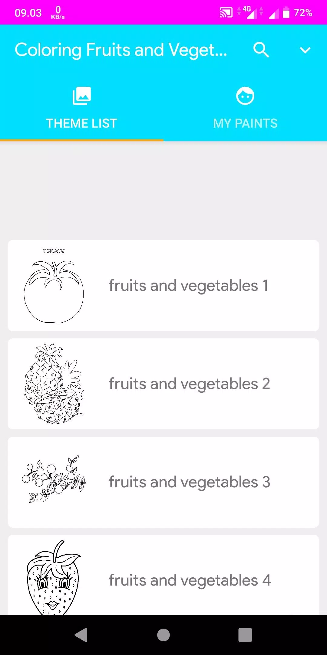 Coloring Fruits And Vegetables应用截图第1张