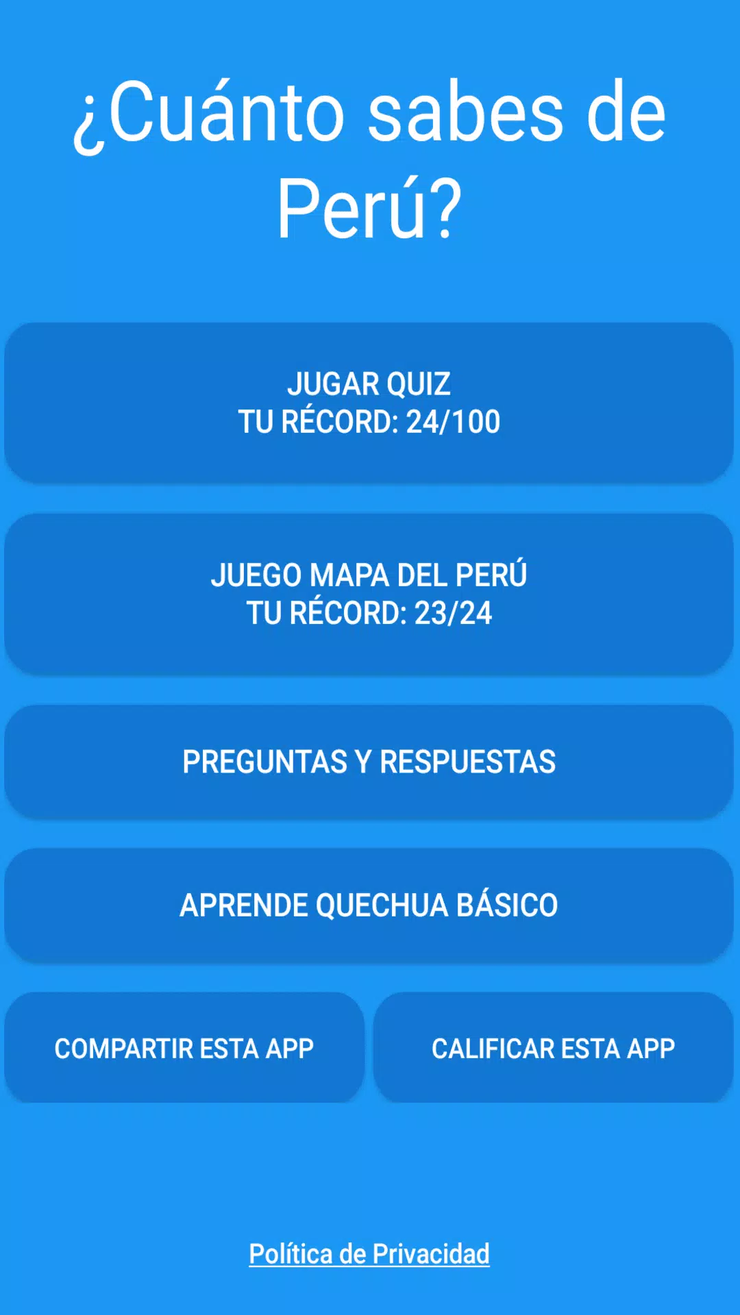 Test: ¿Cuánto sabes de Perú? 스크린샷 1