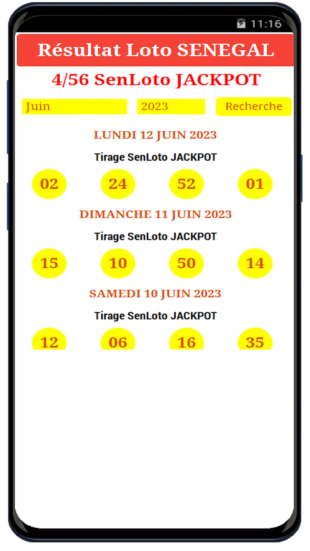 Loto Yakaar & SenLoto résultat Capture d'écran 1